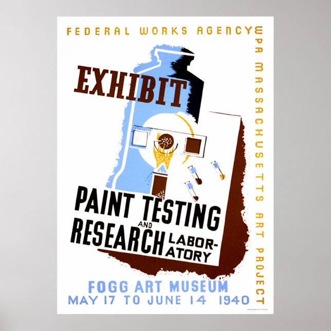 Paint Testing Exhibit 1940 WPA Poster (Front)