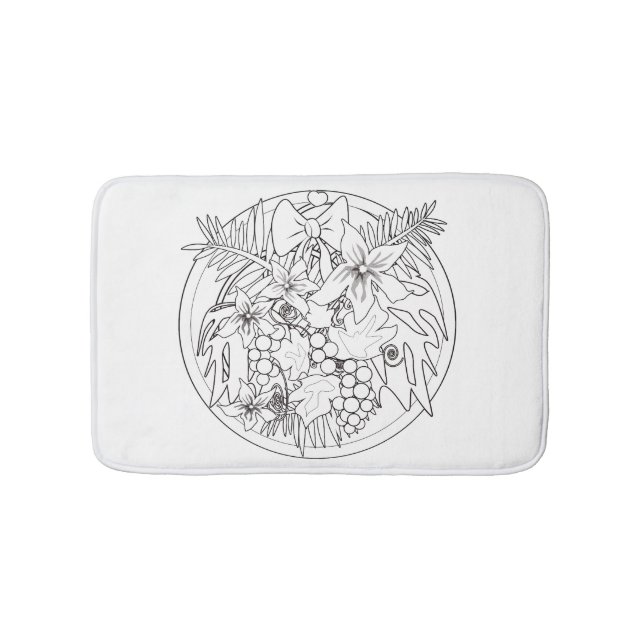 Paint the picture yourself a tropical pattern bath mat (Front)