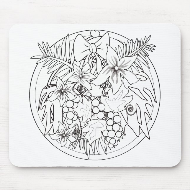 Paint the picture yourself a tropical pattern mouse pad (Front)