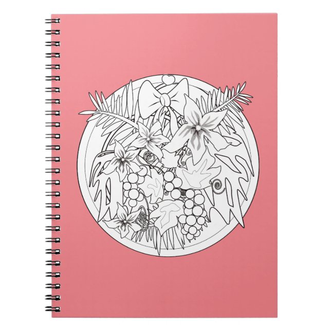 Paint the picture yourself a tropical pattern  notebook (Front)