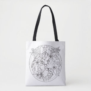 Paint the picture yourself a tropical pattern tote bag