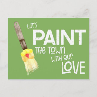 Paint the Town Valentines Humour Postcard