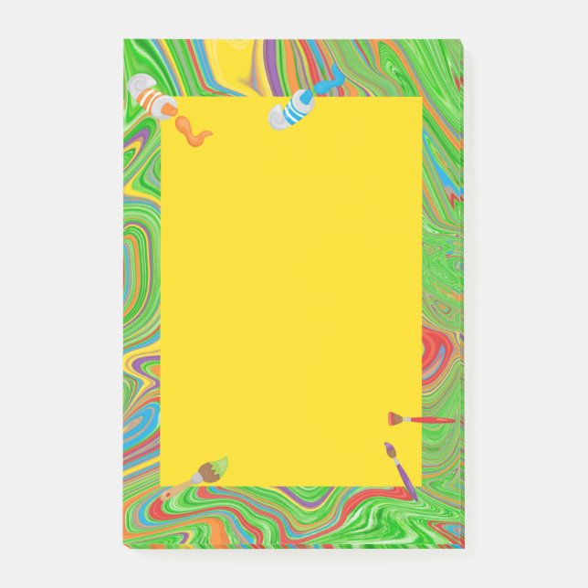 Paint Tube Paint Brush Theme Post-it Notes (Front)