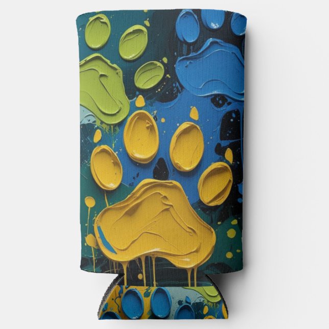 Paint with paws seltzer can cooler (Front)