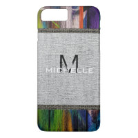Paint Wood Look Burlap Rustic Monogram #10