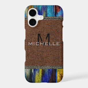 Paint Wood Look Burlap Rustic Monogram #9