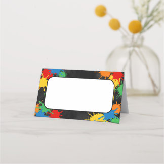 Paintball Birthday Boys Food Folded Place Card