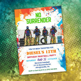 Paintball Birthday Invitation