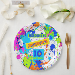 Paintball Birthday Party Paper Plate