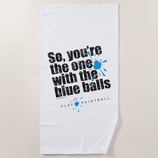 Paintball Blue Balls Beach Towel (Front)