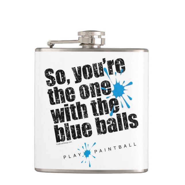 Paintball Blue Balls Hip Flask (Front)