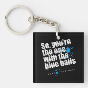 Paintball Blue Balls Key Ring