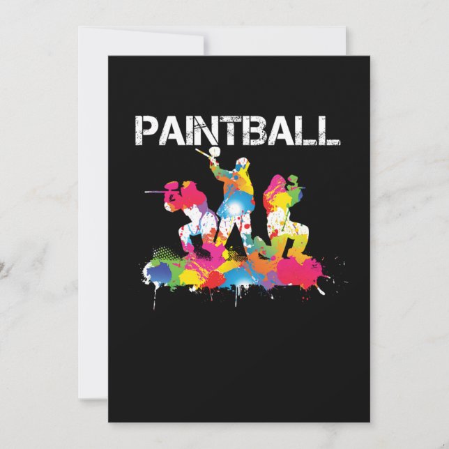 Paintball Colour Splat Paintball Player Gift Invitation (Front)