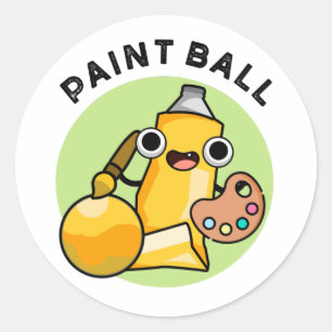 Paintball Funny Paint Pun Classic Round Sticker