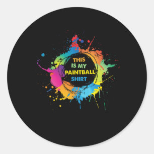 Paintball Game Color Balls Paintball Marker Gift Classic Round Sticker
