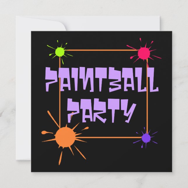 PAINTBALL GET-TOGETHER PARTY INVITATION INVITE (Front)