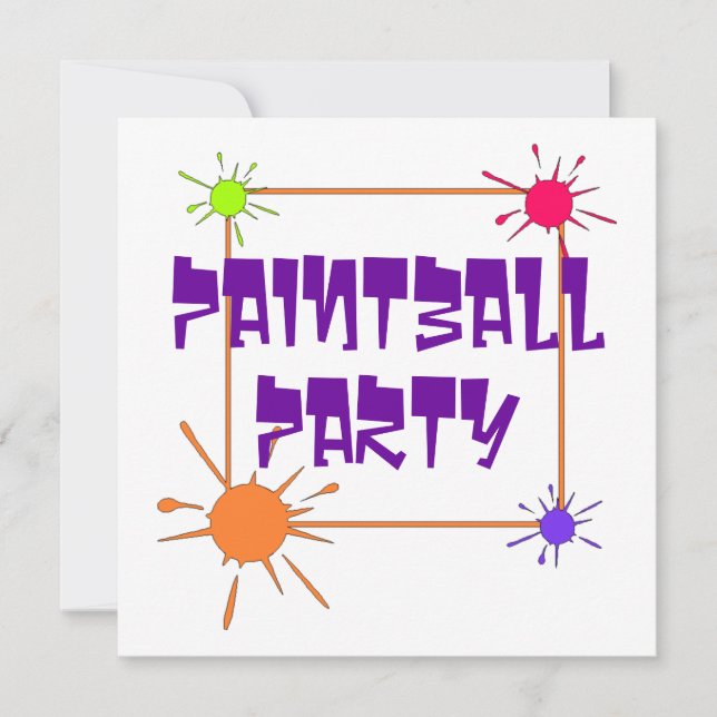 PAINTBALL GET-TOGETHER PARTY INVITATION INVITE (Front)