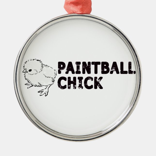 Paintball Girl Metal Tree Decoration (Front)