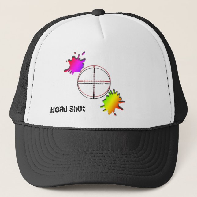 paintball Head Shot Trucker Hat (Front)