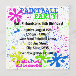 Paintball Invitation