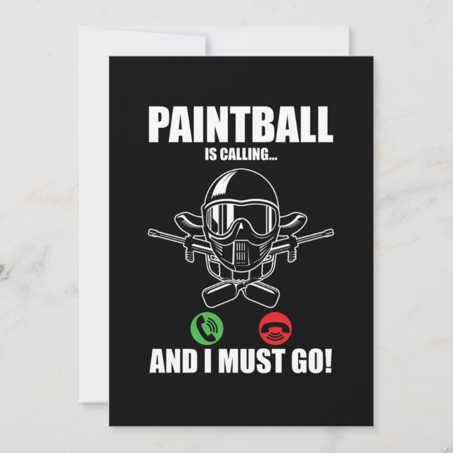 Paintball Is Calling Paintball Player Marker Gift Invitation (Front)