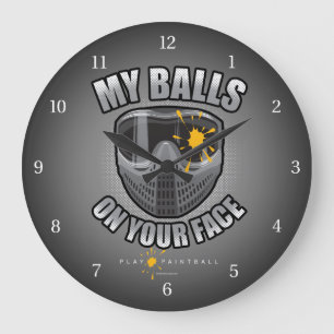 Paintball On Your Face Large Clock