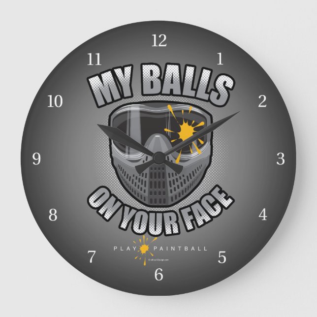 Paintball On Your Face Large Clock (Front)