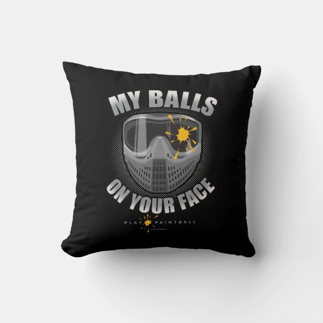 Paintball On Your Face Throw Pillow (Front)