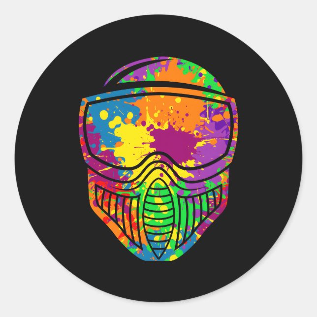 Paintball Paint Shooting Paintballer Air Gun Classic Round Sticker (Front)