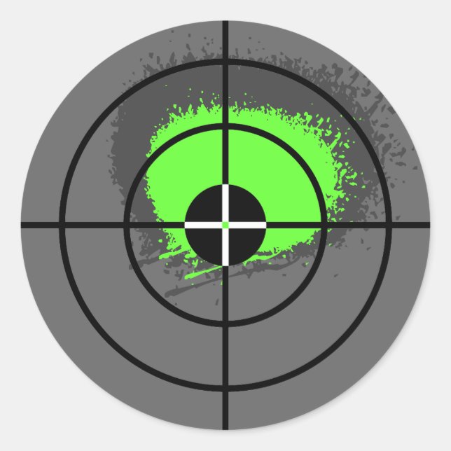 Paintball party stickers | paint splatter target (Front)