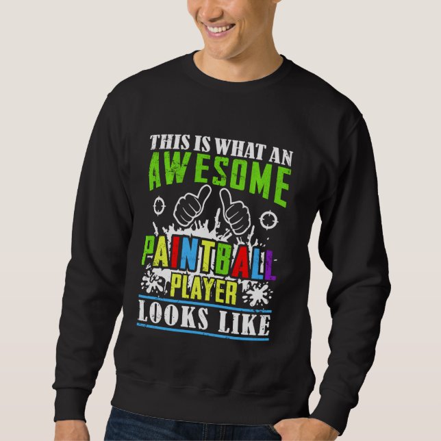 Paintball Player Tie Dye Graphic Adult & Kids Pain Sweatshirt (Front)