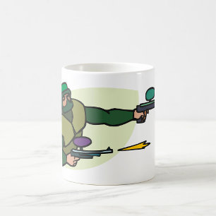 Paintball Player with Dual Markers Action Sports Coffee Mug