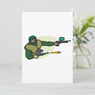 Paintball Player with Dual Markers Action Sports Invitation