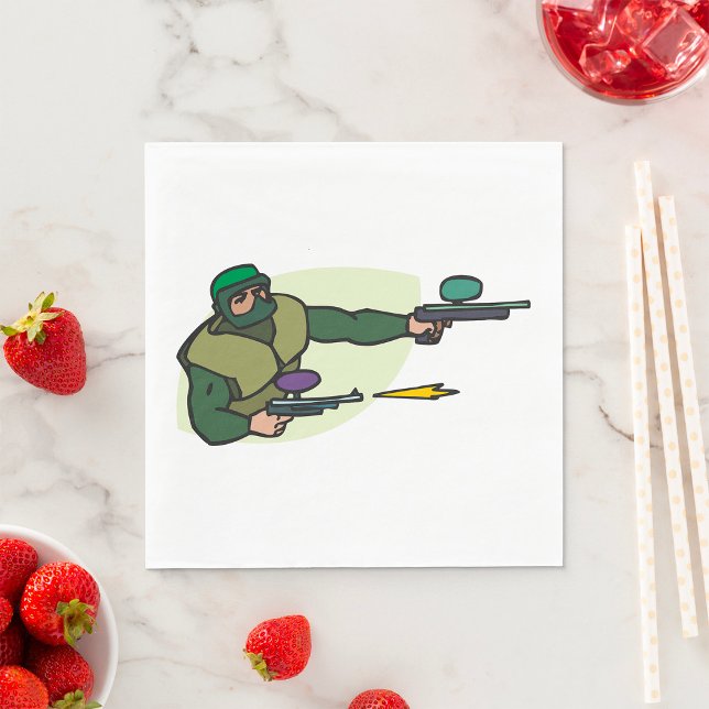 Paintball Player with Dual Markers Action Sports  Napkin (Creator Uploaded)