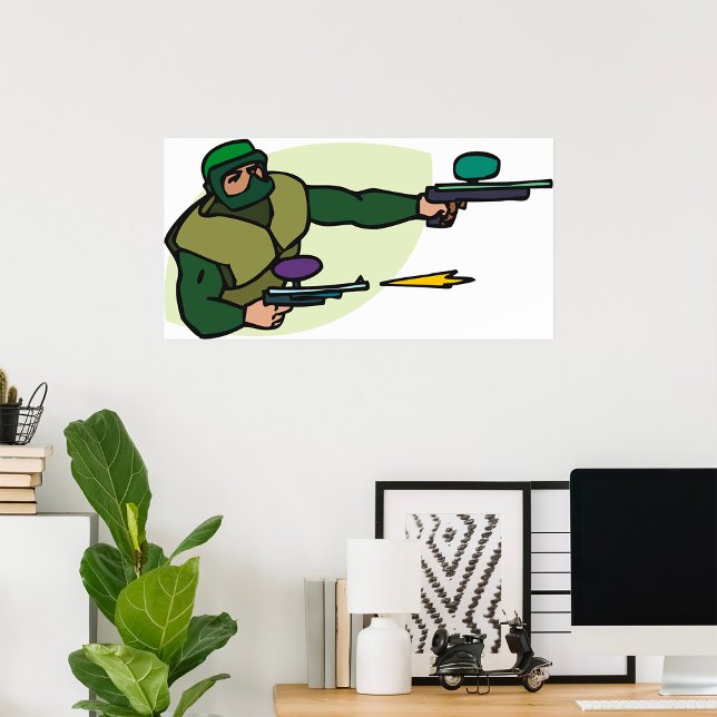 Paintball Player with Dual Markers Action Sports  Poster (Creator Uploaded)