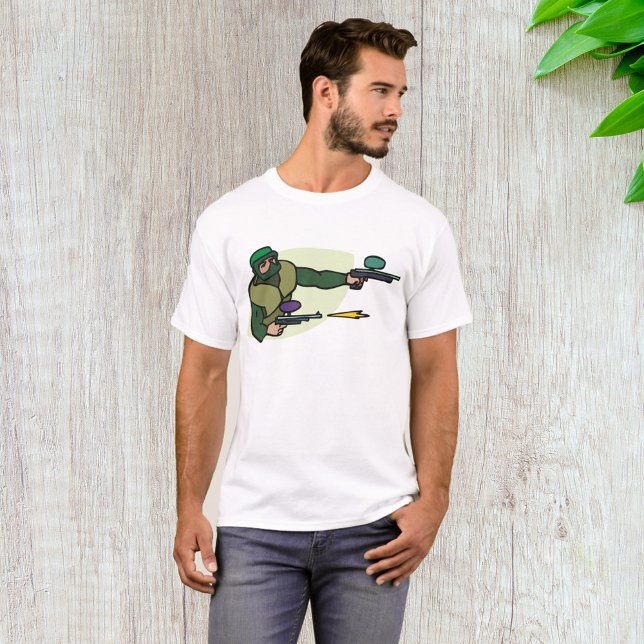 Paintball Player with Dual Markers Action Sports  T-Shirt (Creator Uploaded)