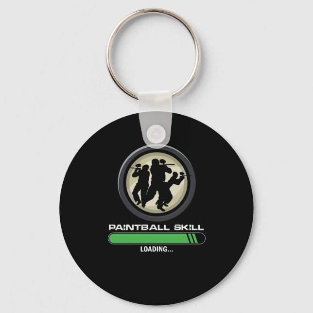 Paintball Skill Loading Paintball Player Gift Key Ring (Front)