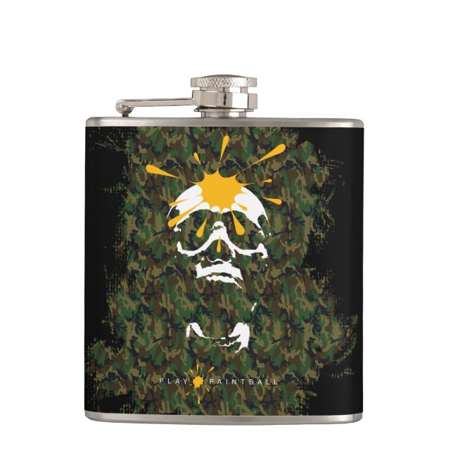 Paintball Skull Hip Flask (Front)