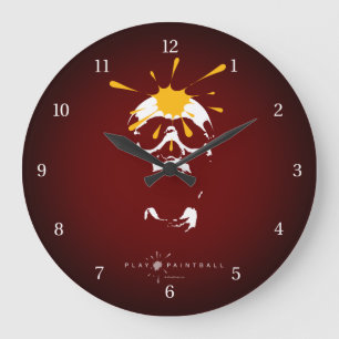 Paintball Skull Large Clock