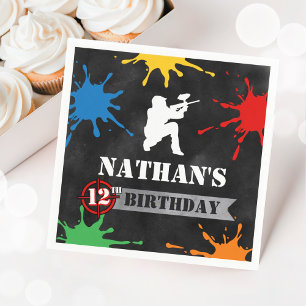 Paintball Splatter Birthday Boys Teens Napkin