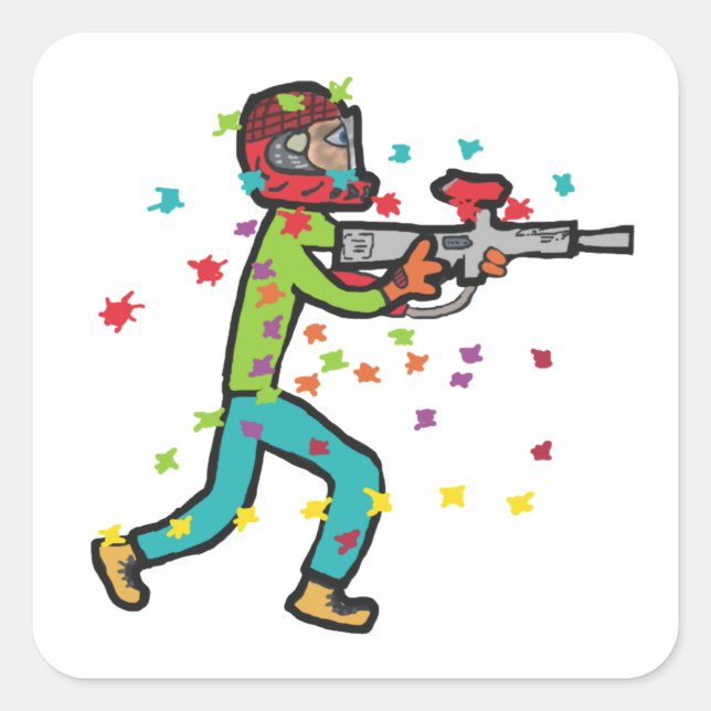 Paintball Square Sticker (Front)