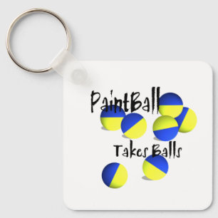Paintball takes Balls Key Ring