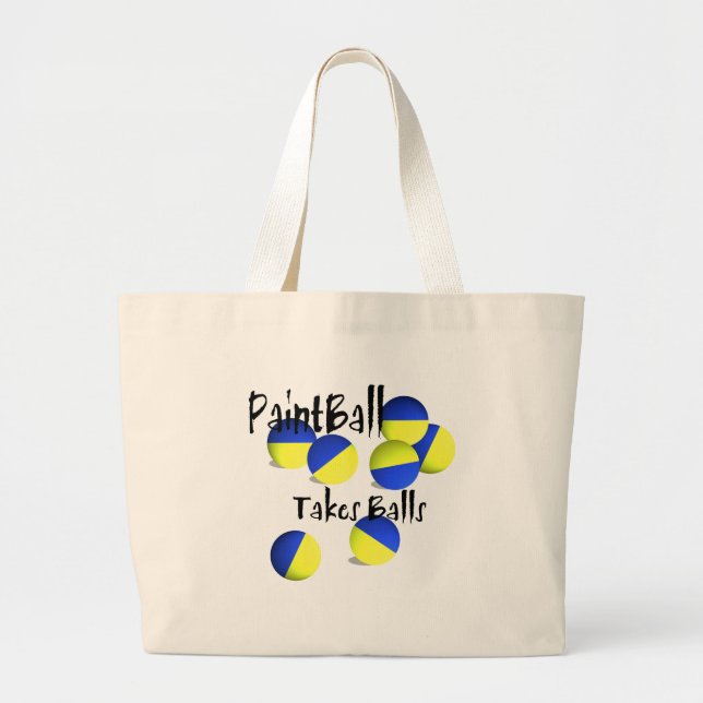 Paintball takes Balls Large Tote Bag (Front)