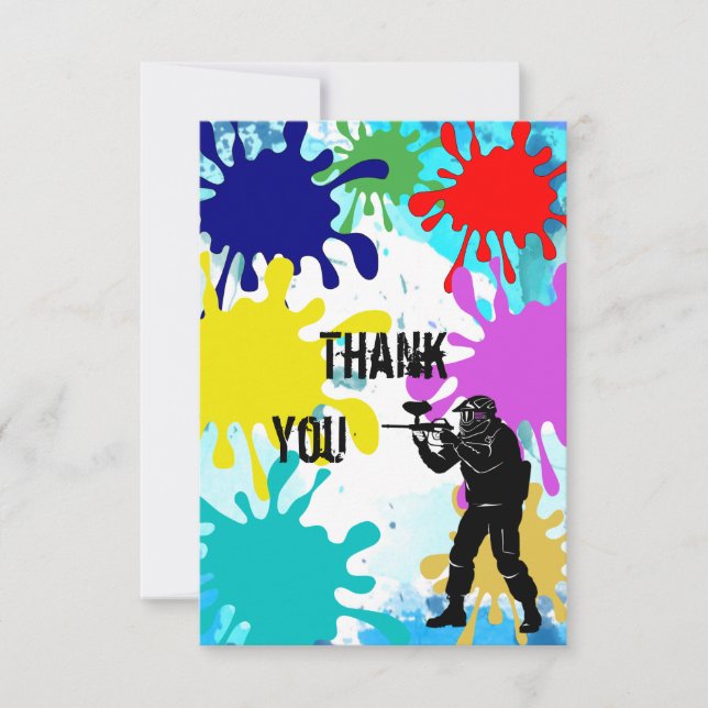 Paintball "Thank You" Thank You Card (Front)