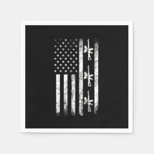 Paintball USA Flag Paintball Player Paintball Mark Napkin