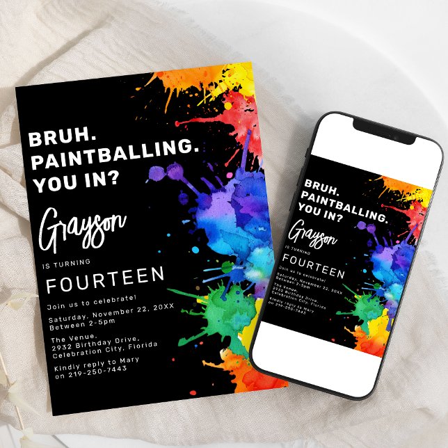 Paintballing Birthday Party Invitation (Creator Uploaded)