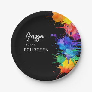 Paintballing Birthday Party Paper Plate