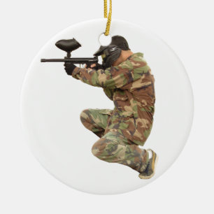 Paintballing Ceramic Tree Decoration