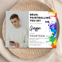 Paintballing Photo Birthday Party Invitation