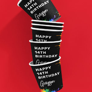 Paintballing Photo Birthday Party Paper Cups
